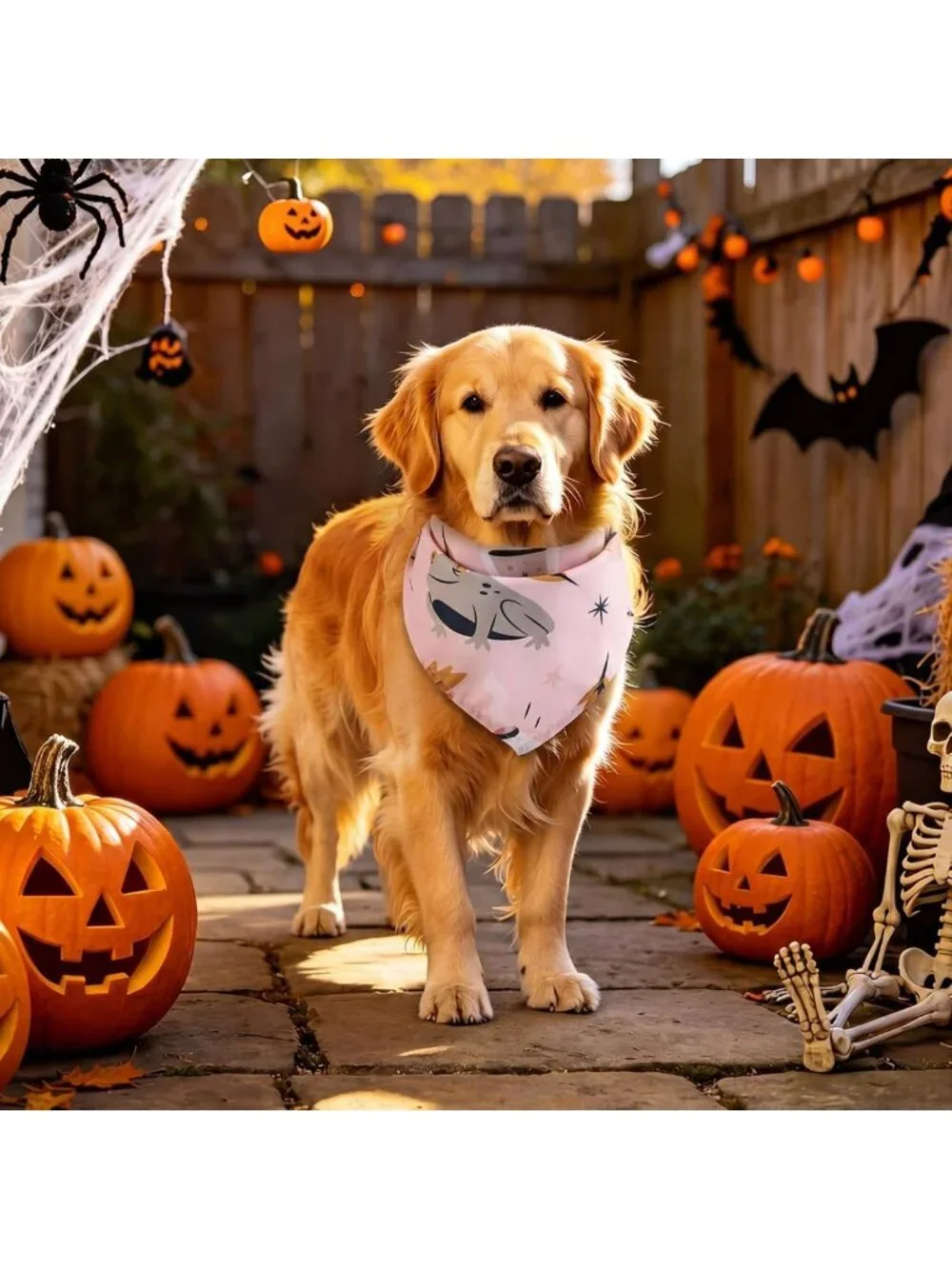 150 Pcs Halloween Dog Bandanas | Bulk for Medium & Large Dogs | Festive Pet